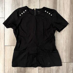 JAANUU Scrub Top, Black - Size M